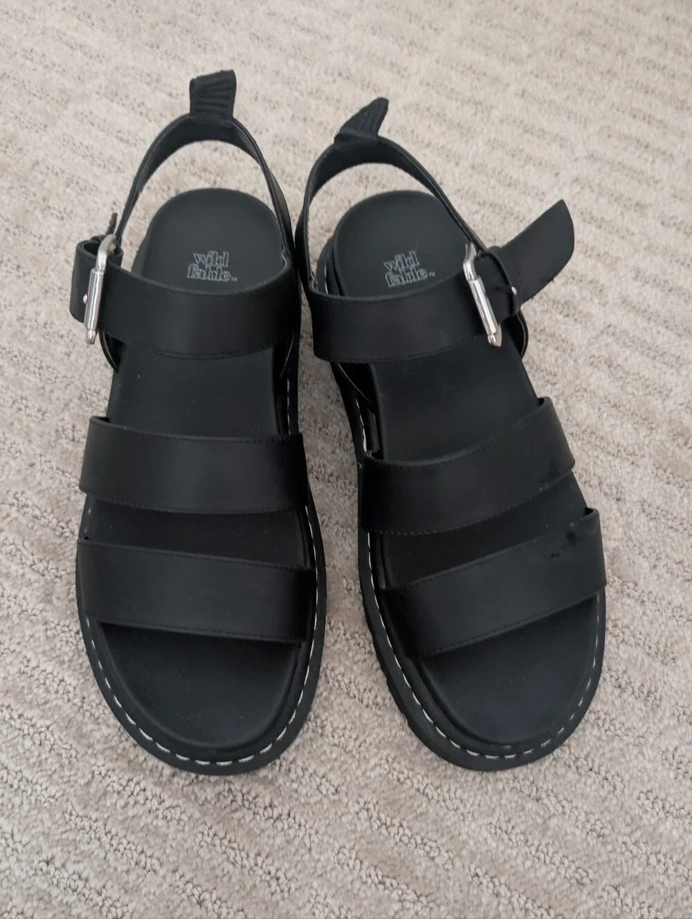 Wild Fable Doc Martin Black Sandals Dupe Size 7